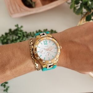 Guess Watch with Green Silicone Band